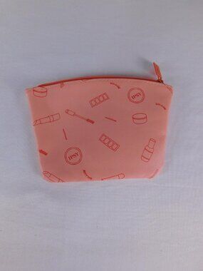 Ipsy Cosmetic Bag Peach Coral Makeup Pouch Zip Travel Small Organizer Case